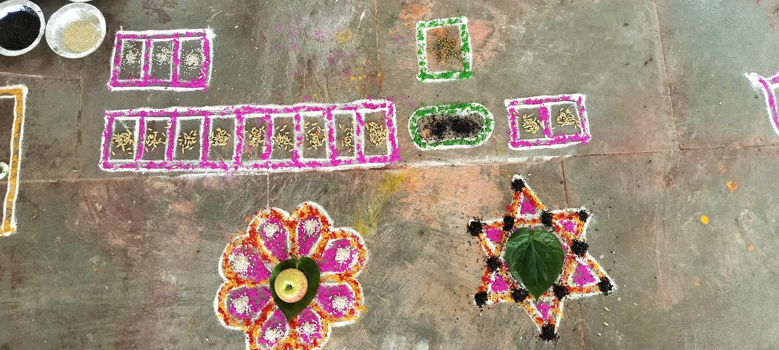 Kalash and offerings in place
