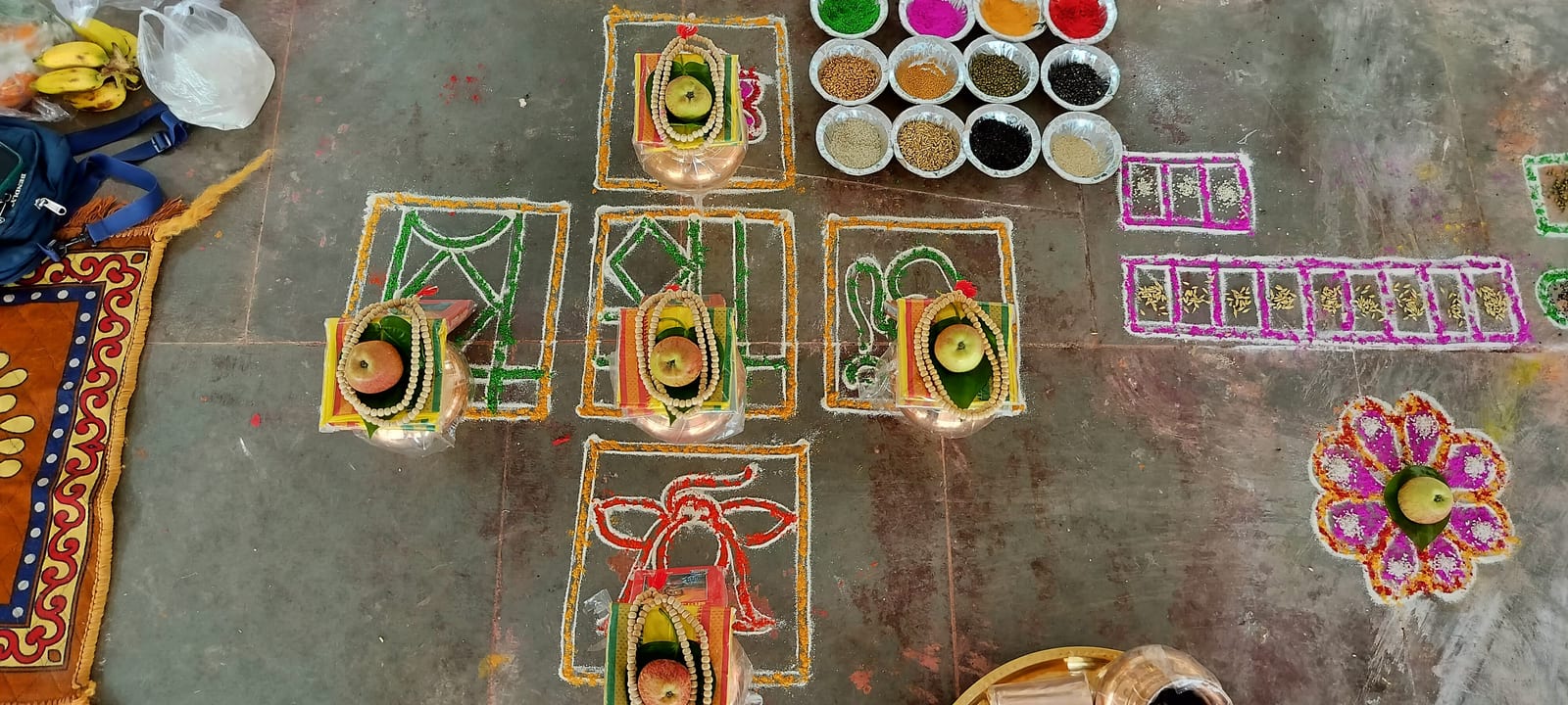 Samagri laid out for the sankalpa