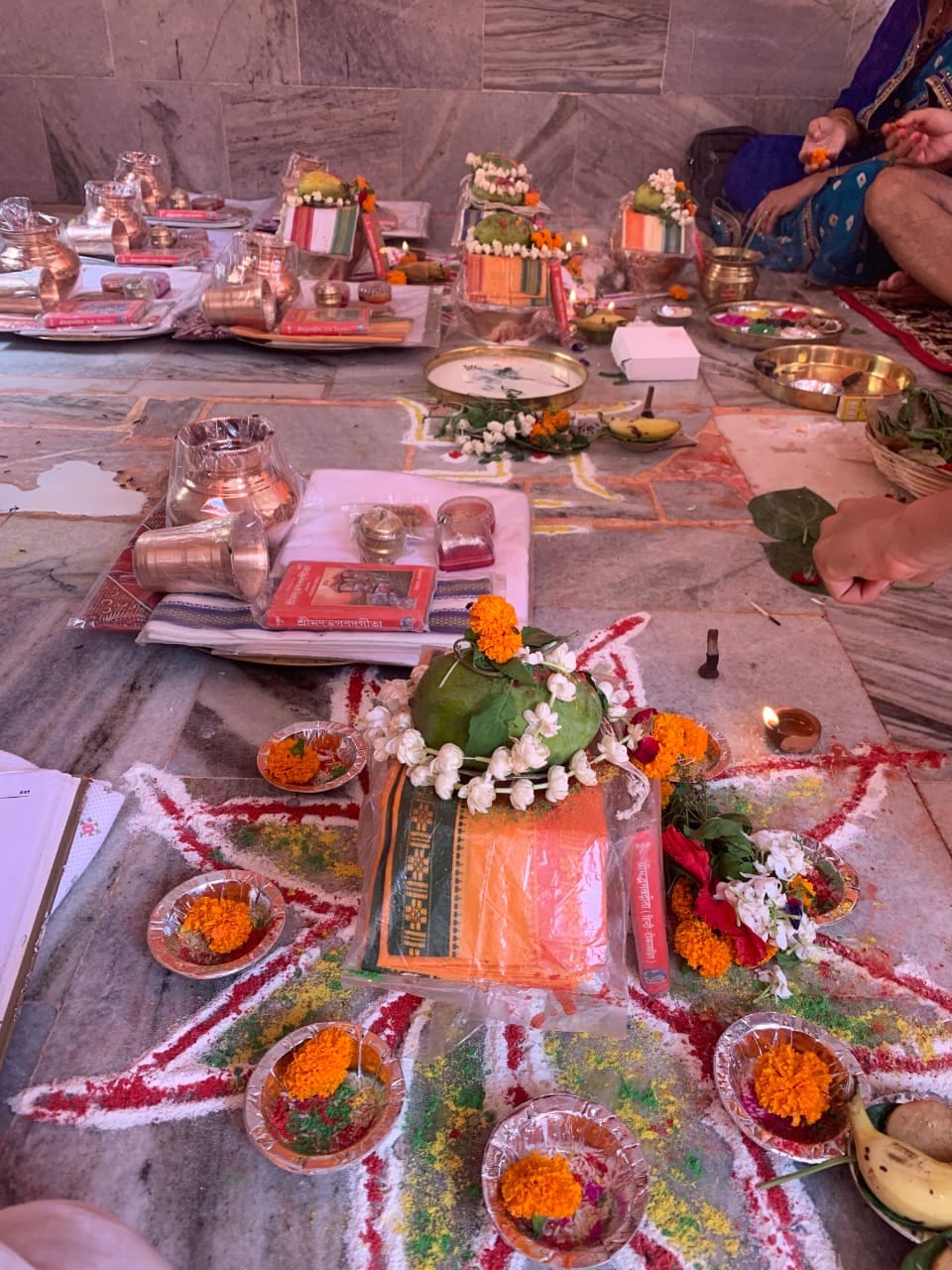 Copper vessels and the day’s offerings