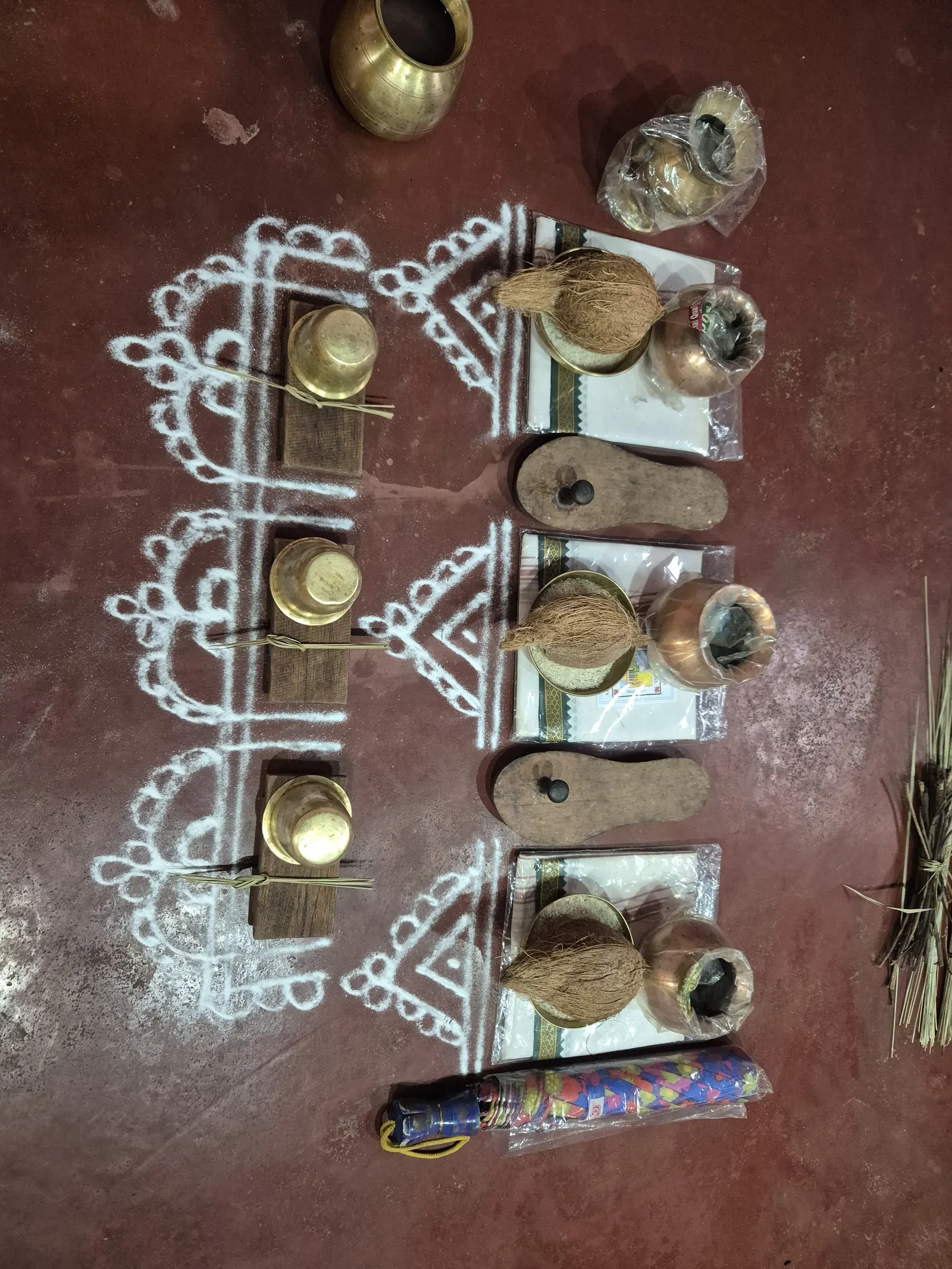Kalashas set out on the rangoli