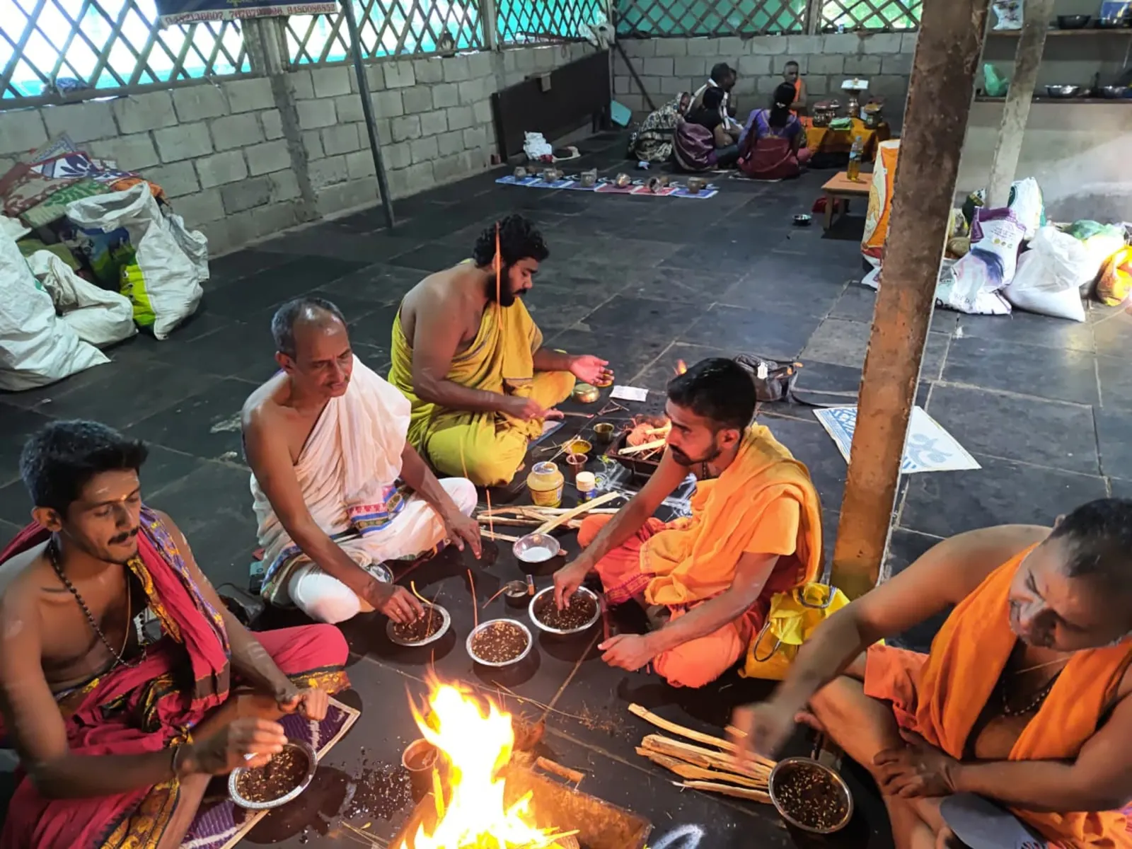 Tila offerings at the Narayana Bali havana