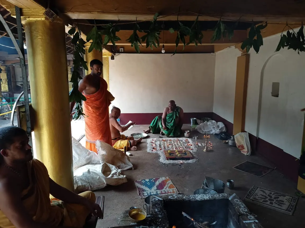 The mandapa where the rites are performed